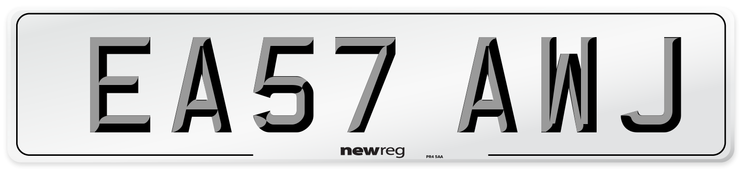 EA57 AWJ Number Plate from New Reg